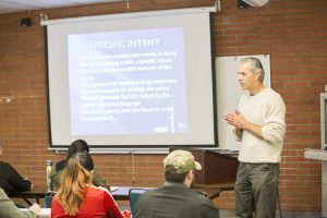 Mathew Morrissey teaching an administration of justice class